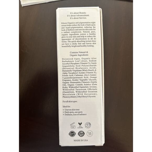 Kleem Organics Dark Spot Corrector Night Serum for Face Hands & Neck 1fl oz - Picture 3 of 6
